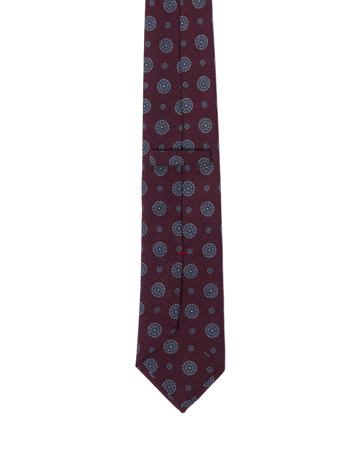 Printed tie - 3 Fold - Brown with light grey medallion motif