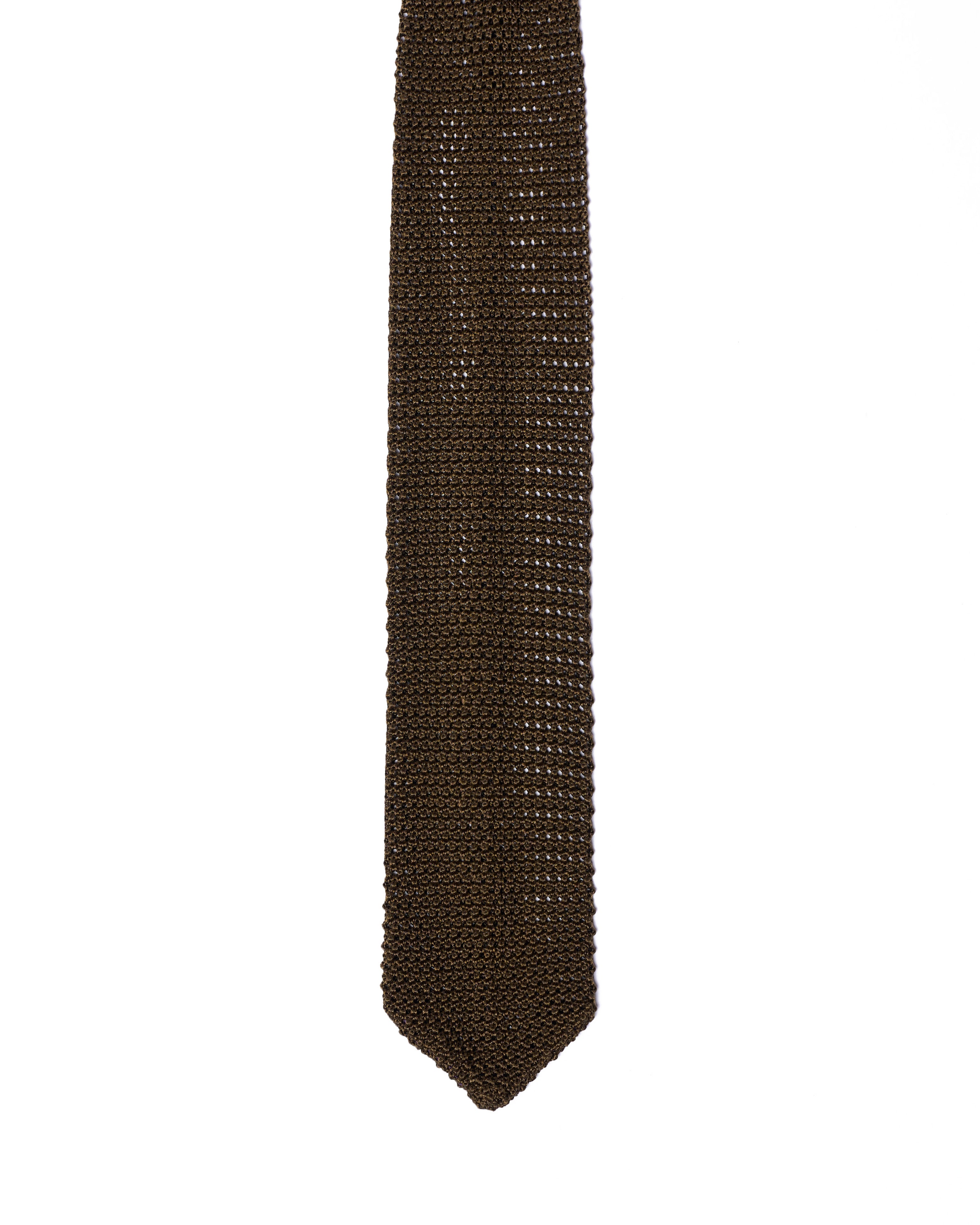 Knitted tie - Dark olive