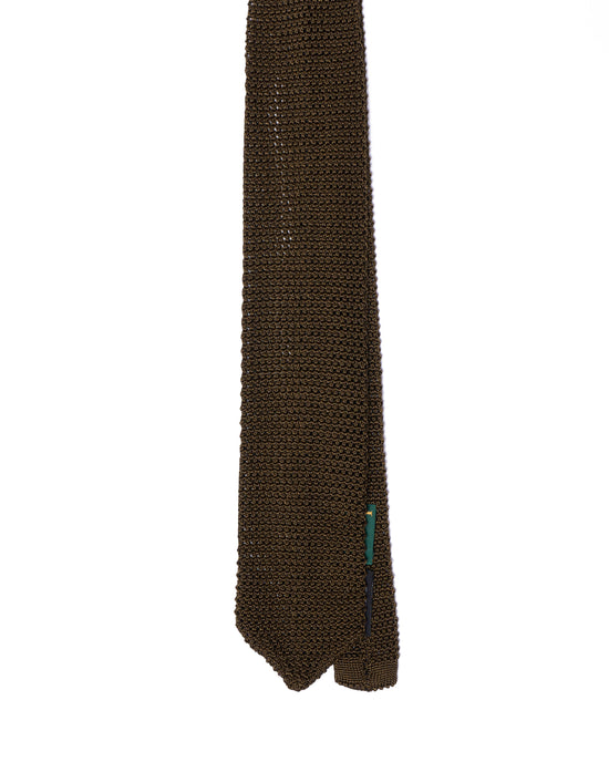 Knitted tie - Dark olive