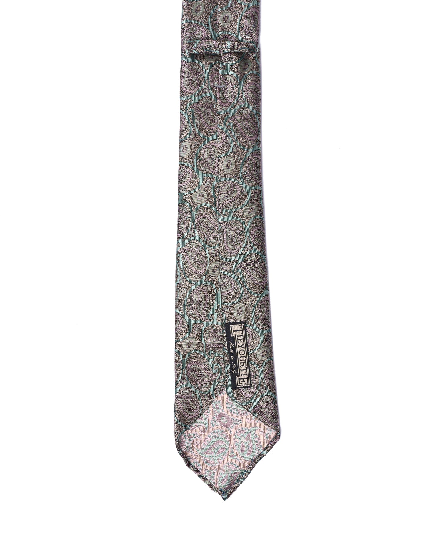 Jacquard tie - 7 Fold - Pink gingham with turquoise blue