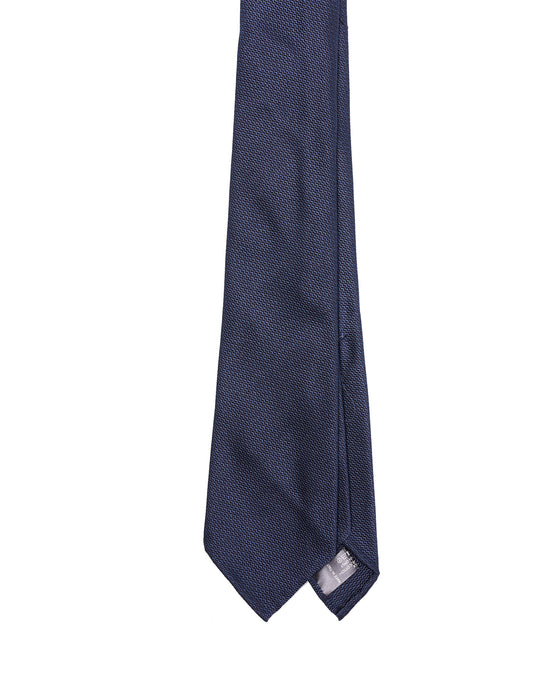 Grenadine tie - 7 Fold - Navy fine weave