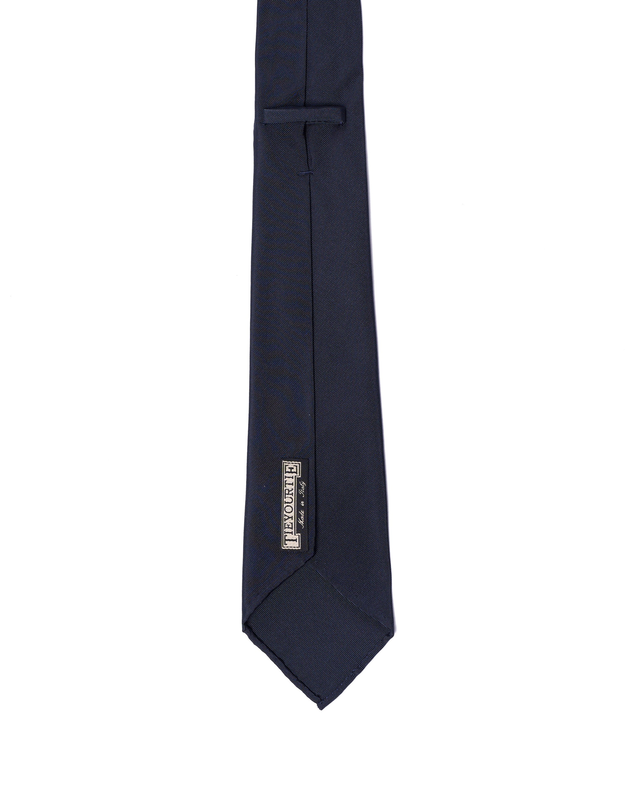 Jacquard tie - 7 Fold - Plain Navy twill