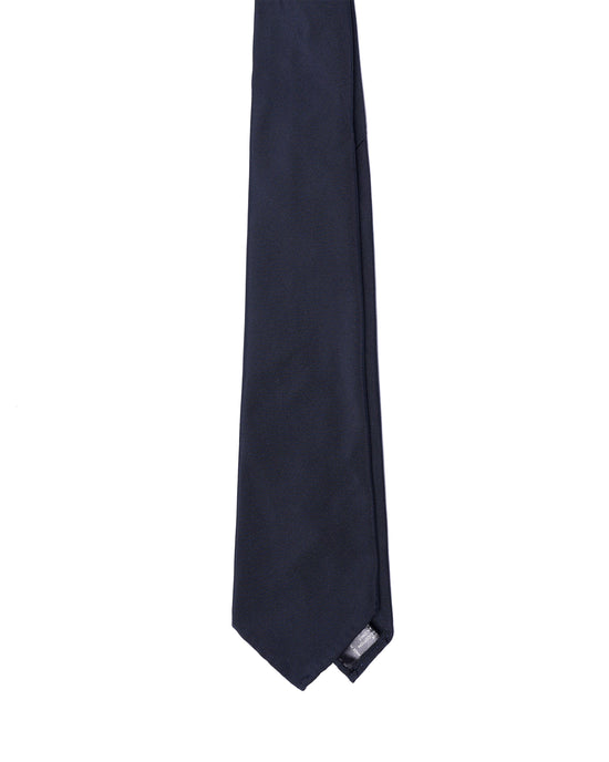 Jacquard tie - 7 Fold - Plain Navy twill