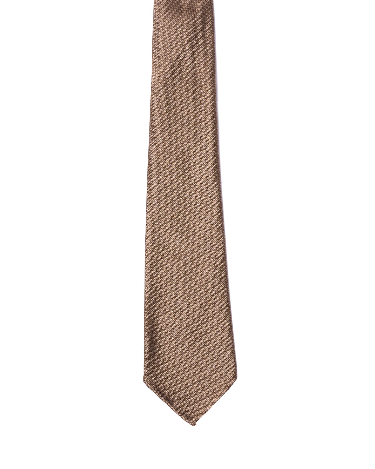 Grenadine tie - 7 Fold - Plain amber fine weave