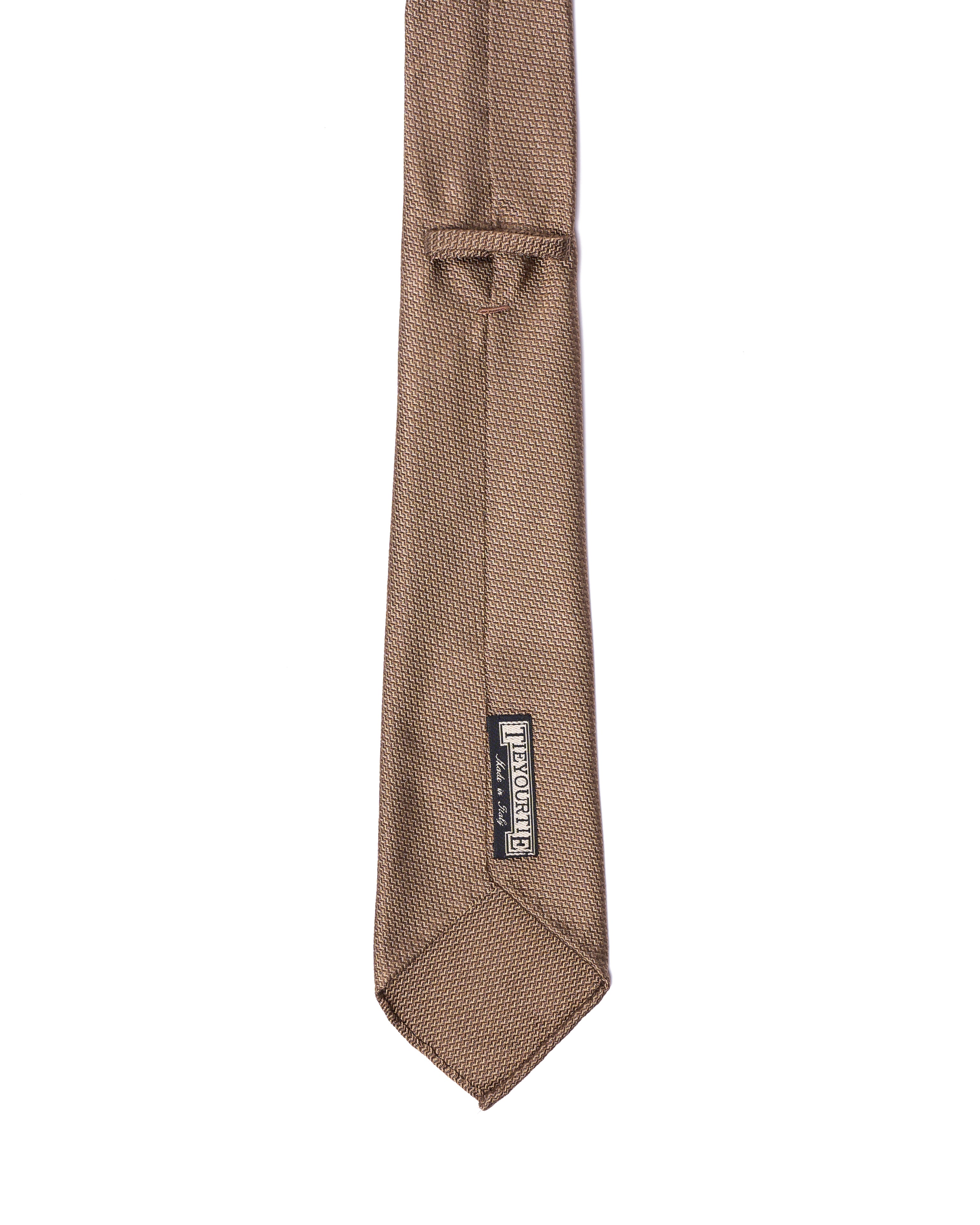 Grenadine tie - 7 Fold - Plain amber fine weave