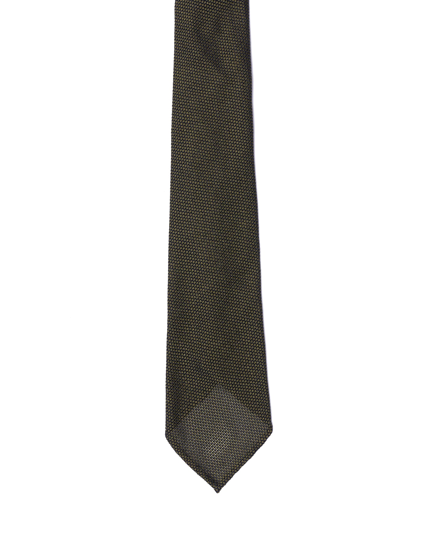 Grenadine tie - 7 Fold - Olive fine weave