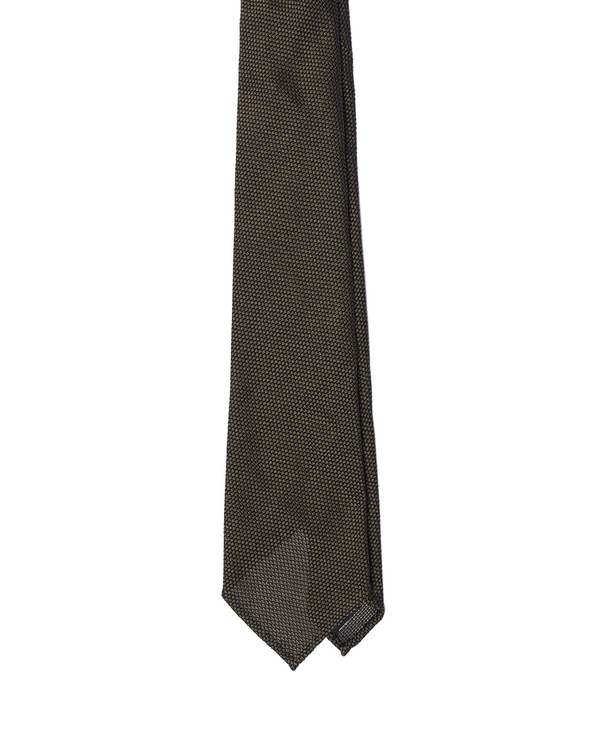 Grenadine tie - 7 Fold - Olive fine weave