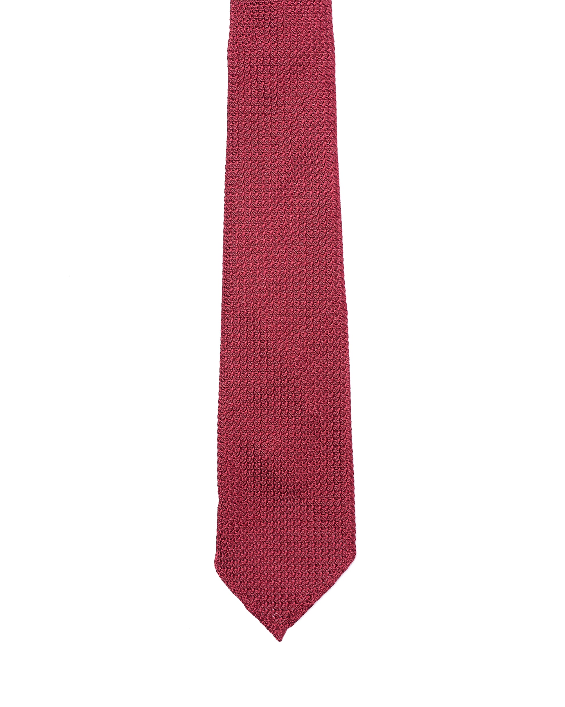 Grenadine tie - 7 Fold - Red large weave