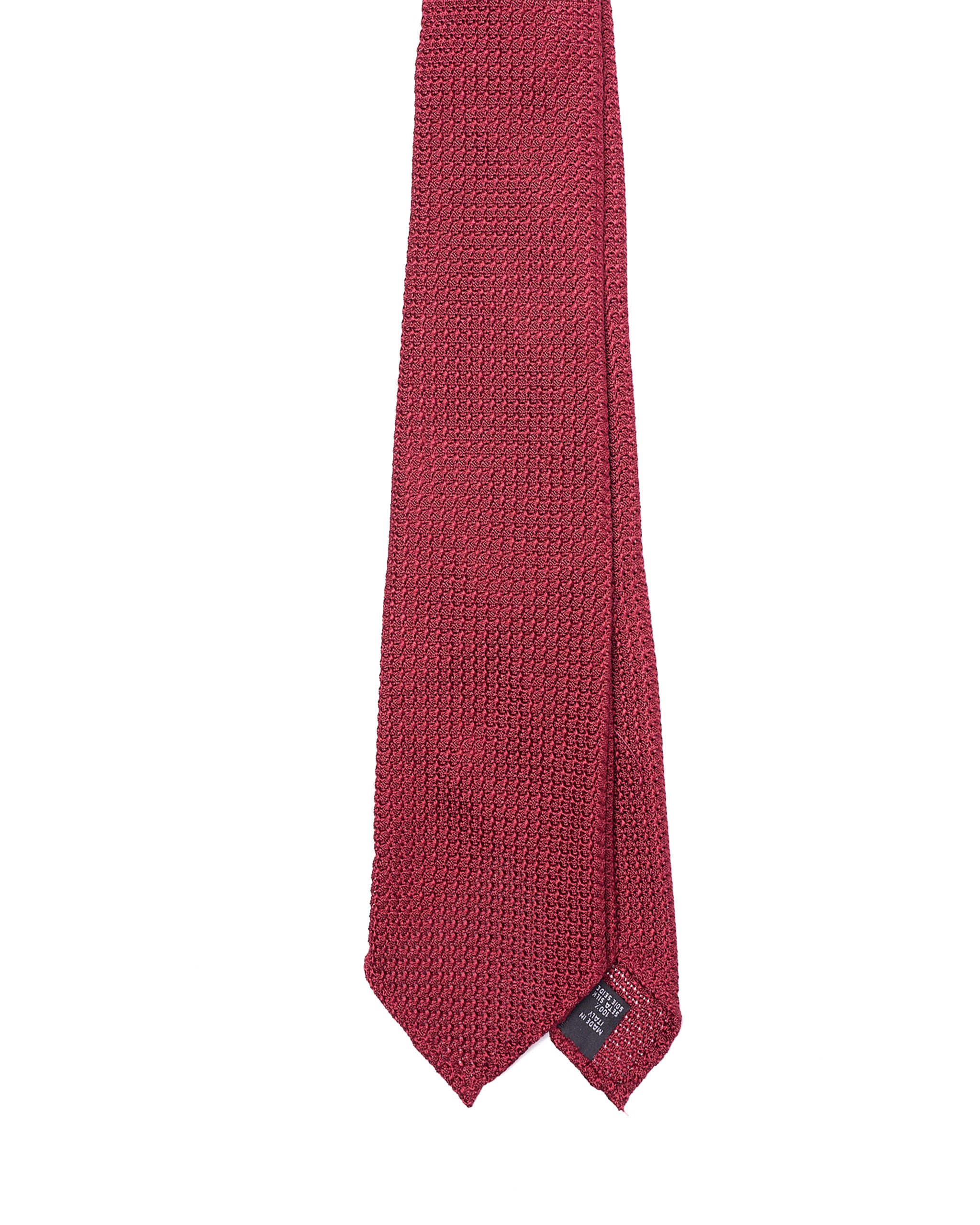 Grenadine tie - 7 Fold - Red large weave