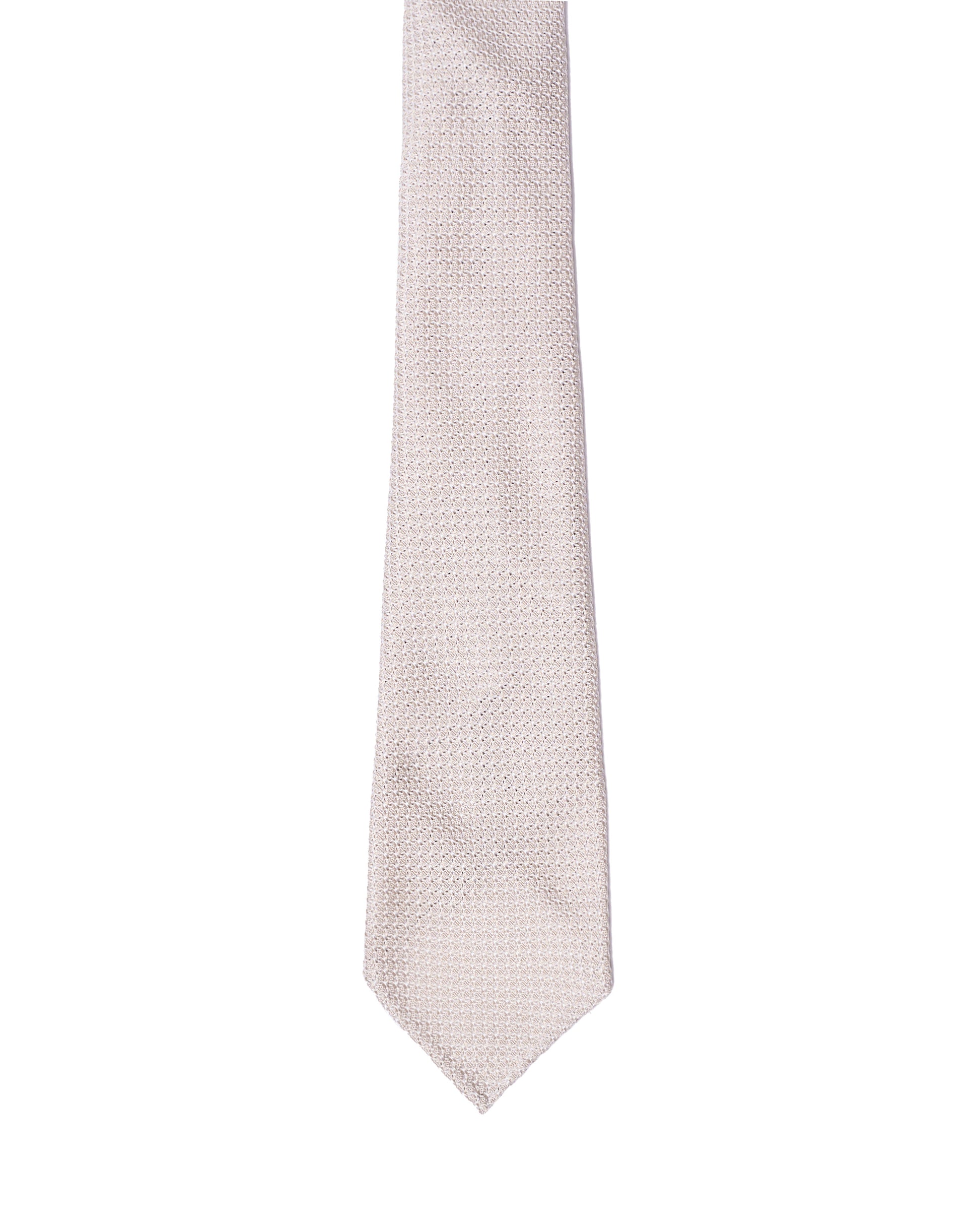 Grenadine tie - 7 Fold - Offwhite large weave