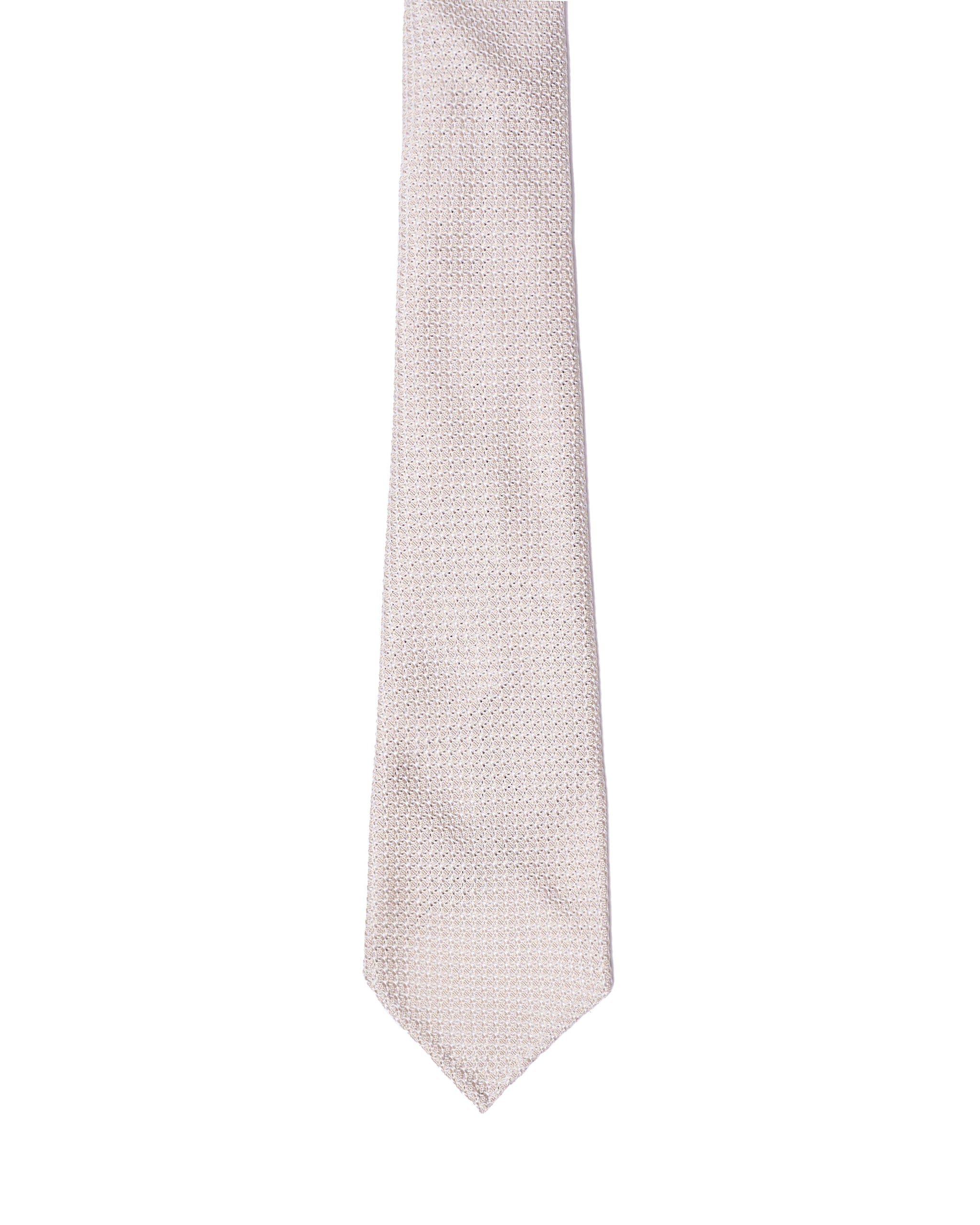 Grenadine tie - 7 Fold - Offwhite large weave