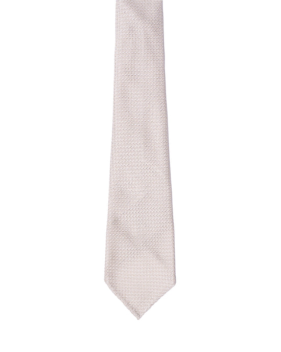 Grenadine tie - 7 Fold - Offwhite large weave