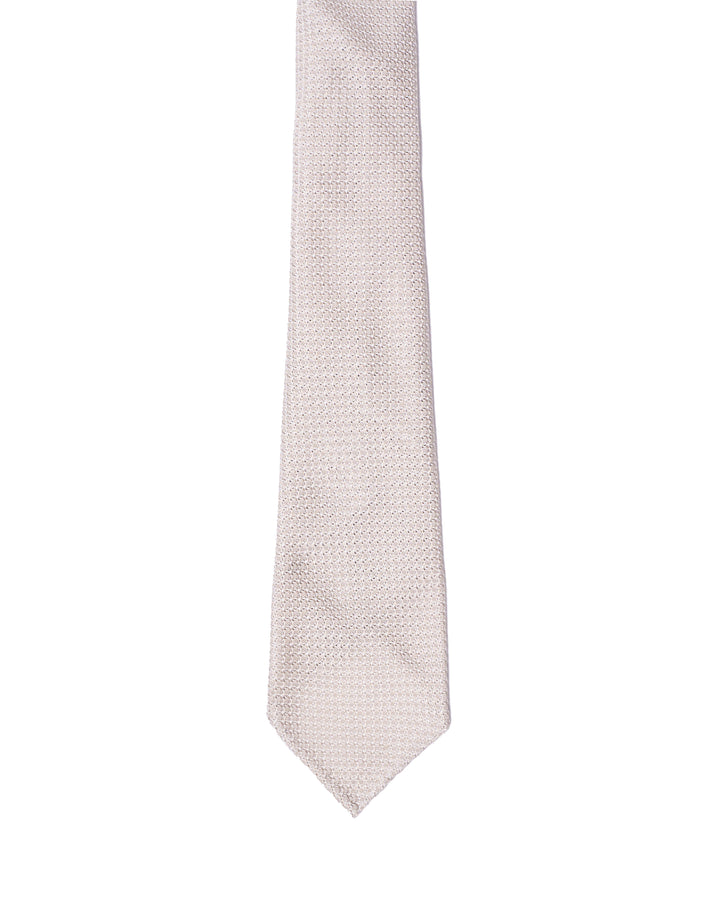 Grenadine tie - 7 Fold - Offwhite large weave