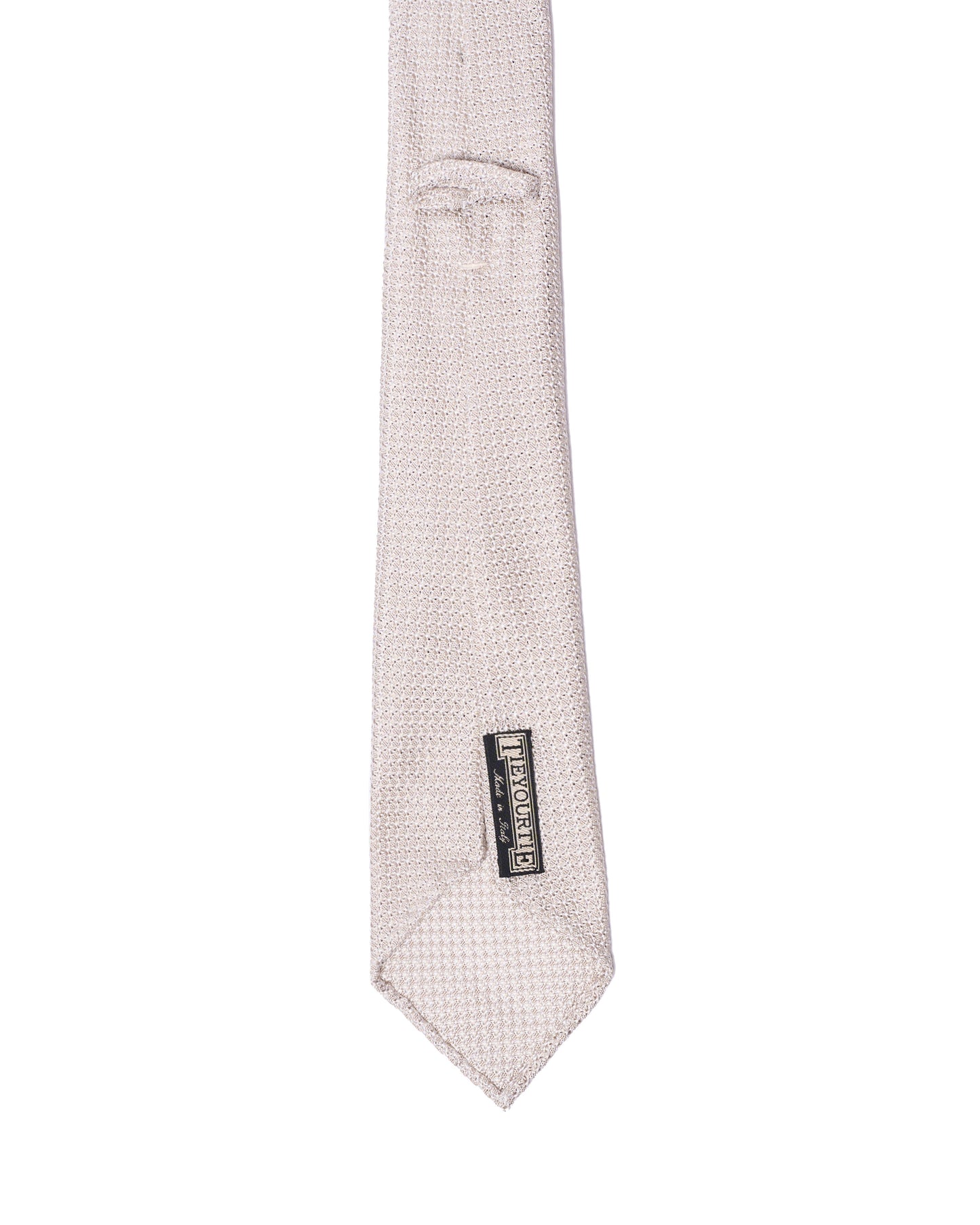 Grenadine tie - 7 Fold - Offwhite large weave