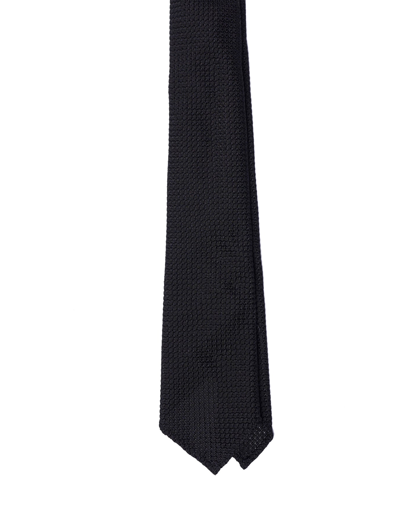 Grenadine tie - 7 Fold - Black large weave