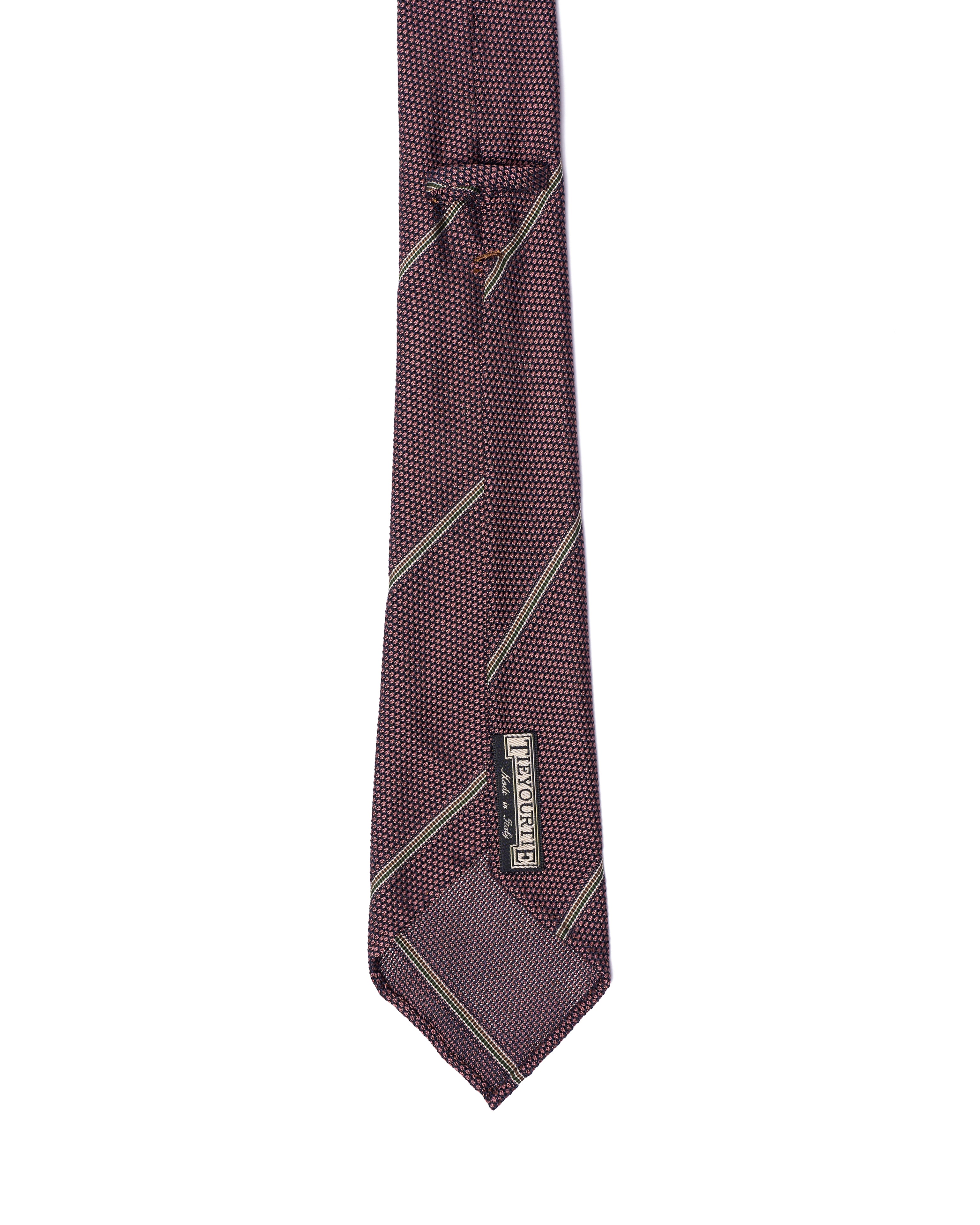 Grenadine tie - 7 Fold - Blue stripe with pink