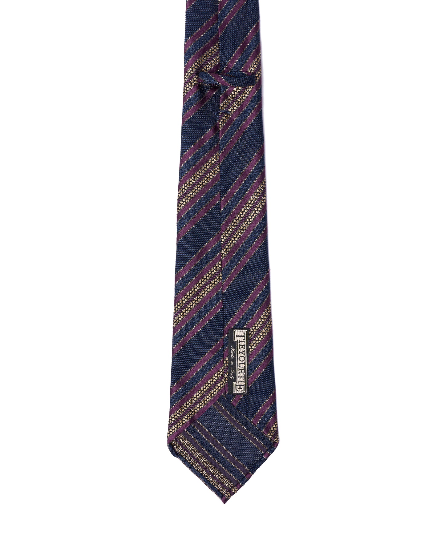 Grenadine tie - 7 Fold - Purple stripe with navy blue