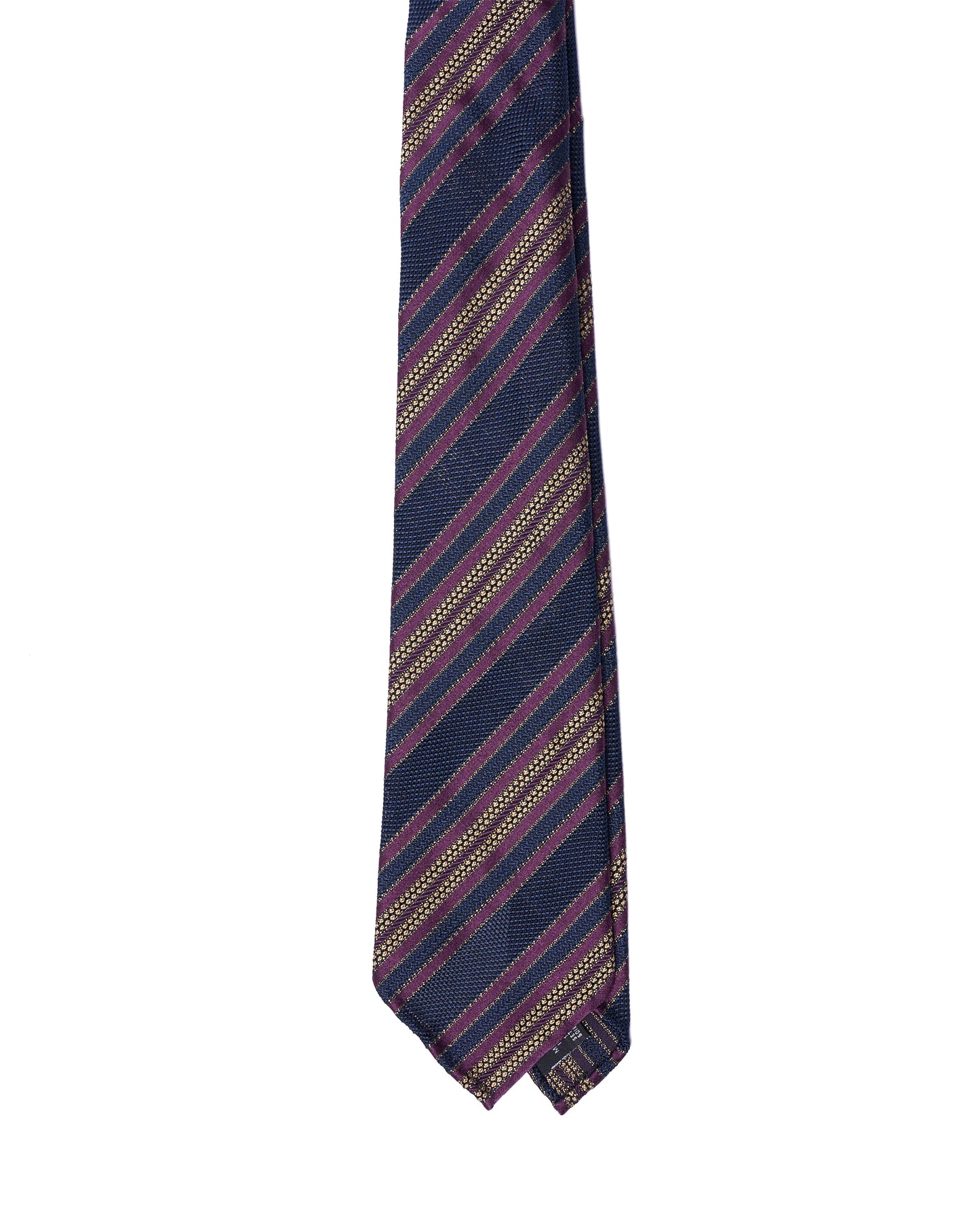 Grenadine tie - 7 Fold - Purple stripe with navy blue