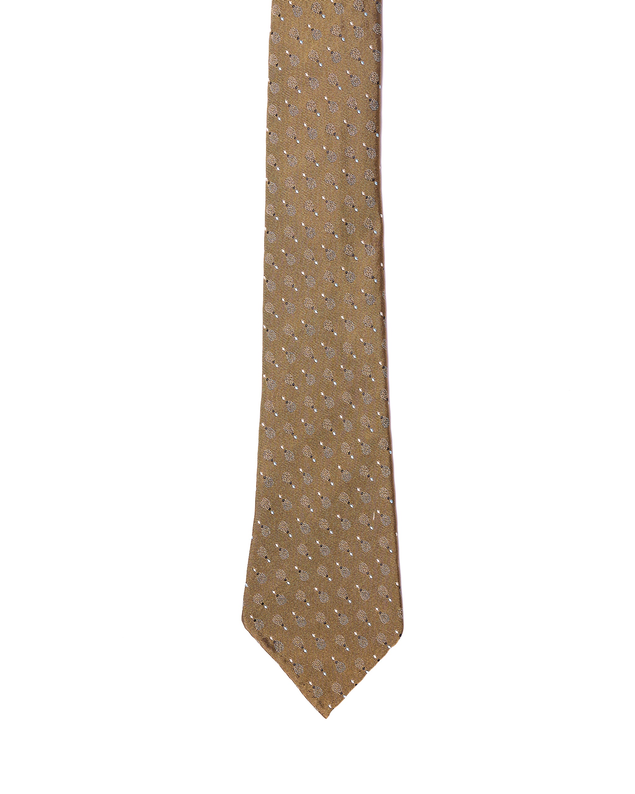 Jacquard tie - 7 Fold - Olive green with small motif