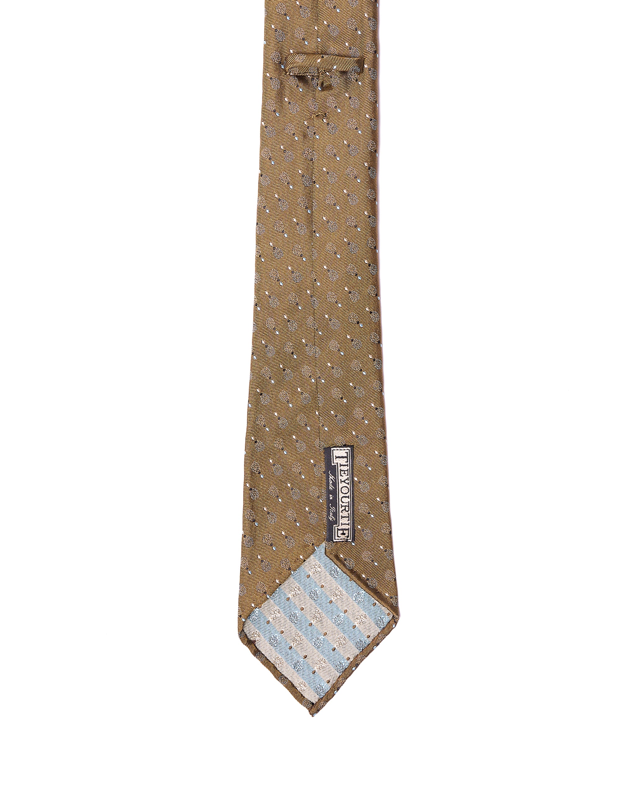 Jacquard tie - 7 Fold - Olive green with small motif