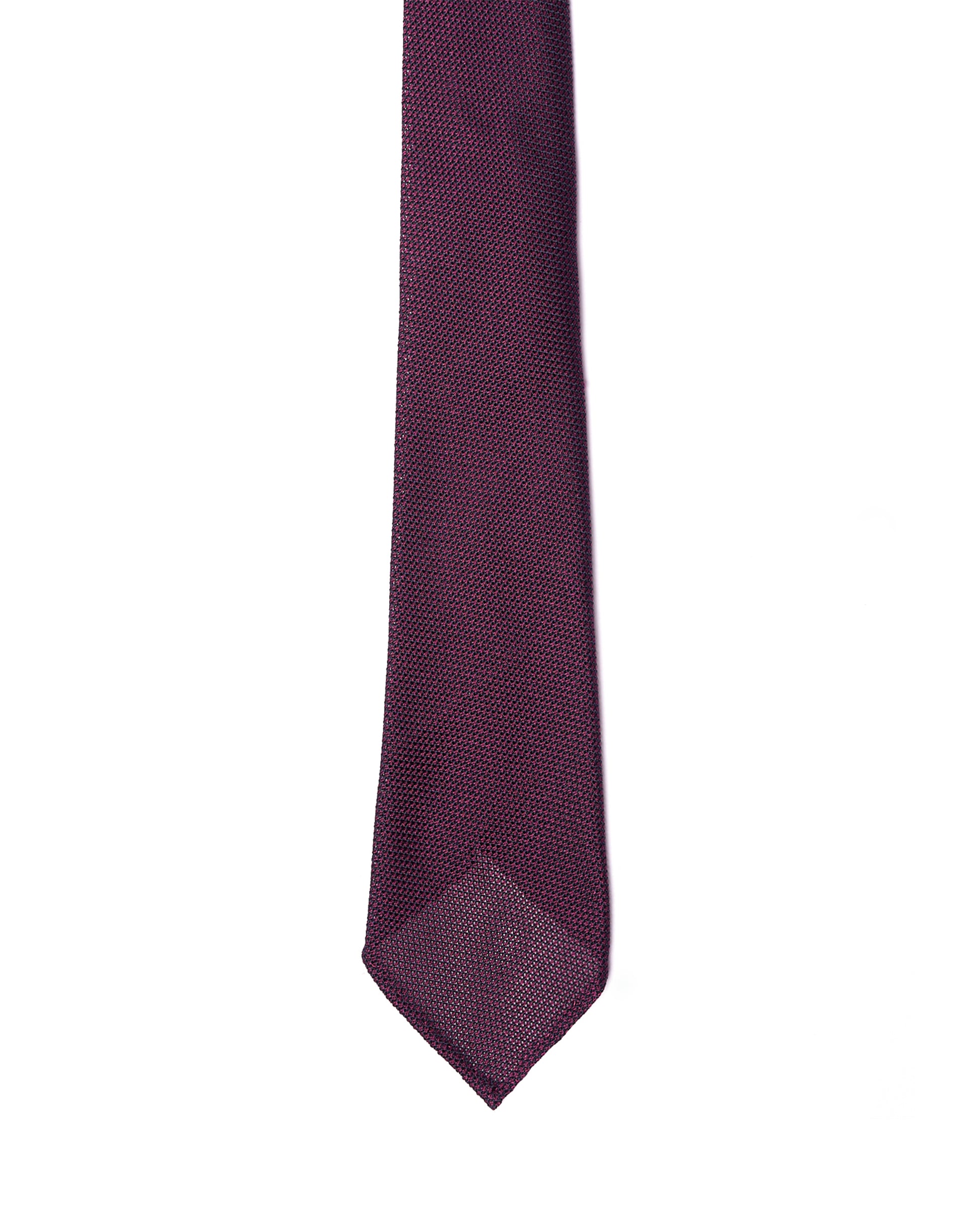 Grenadine tie - 7 Fold - Burgundy small grain