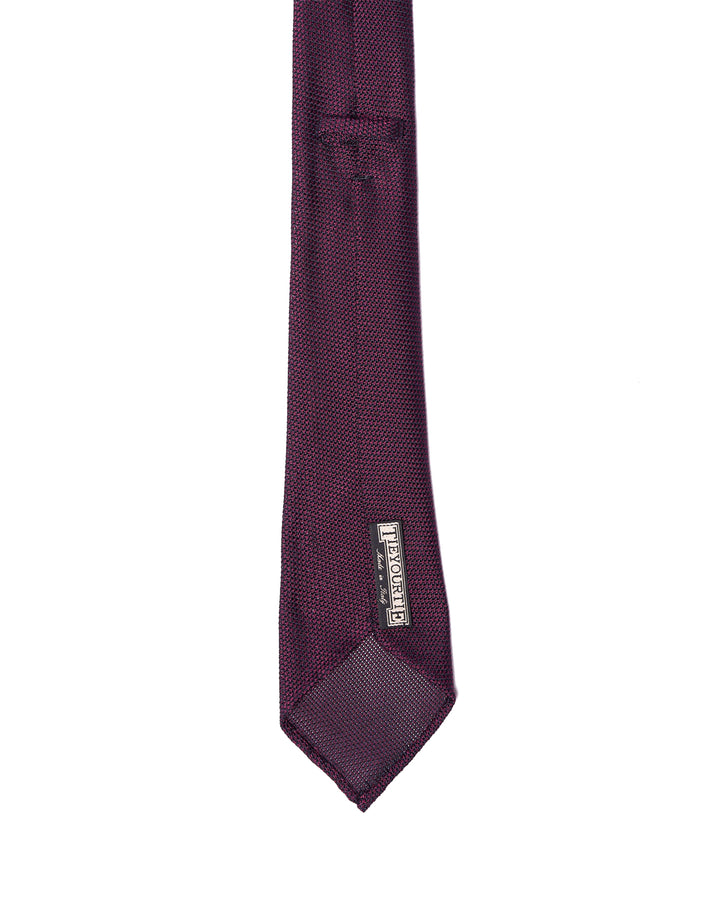 Grenadine tie - 7 Fold - Burgundy small grain