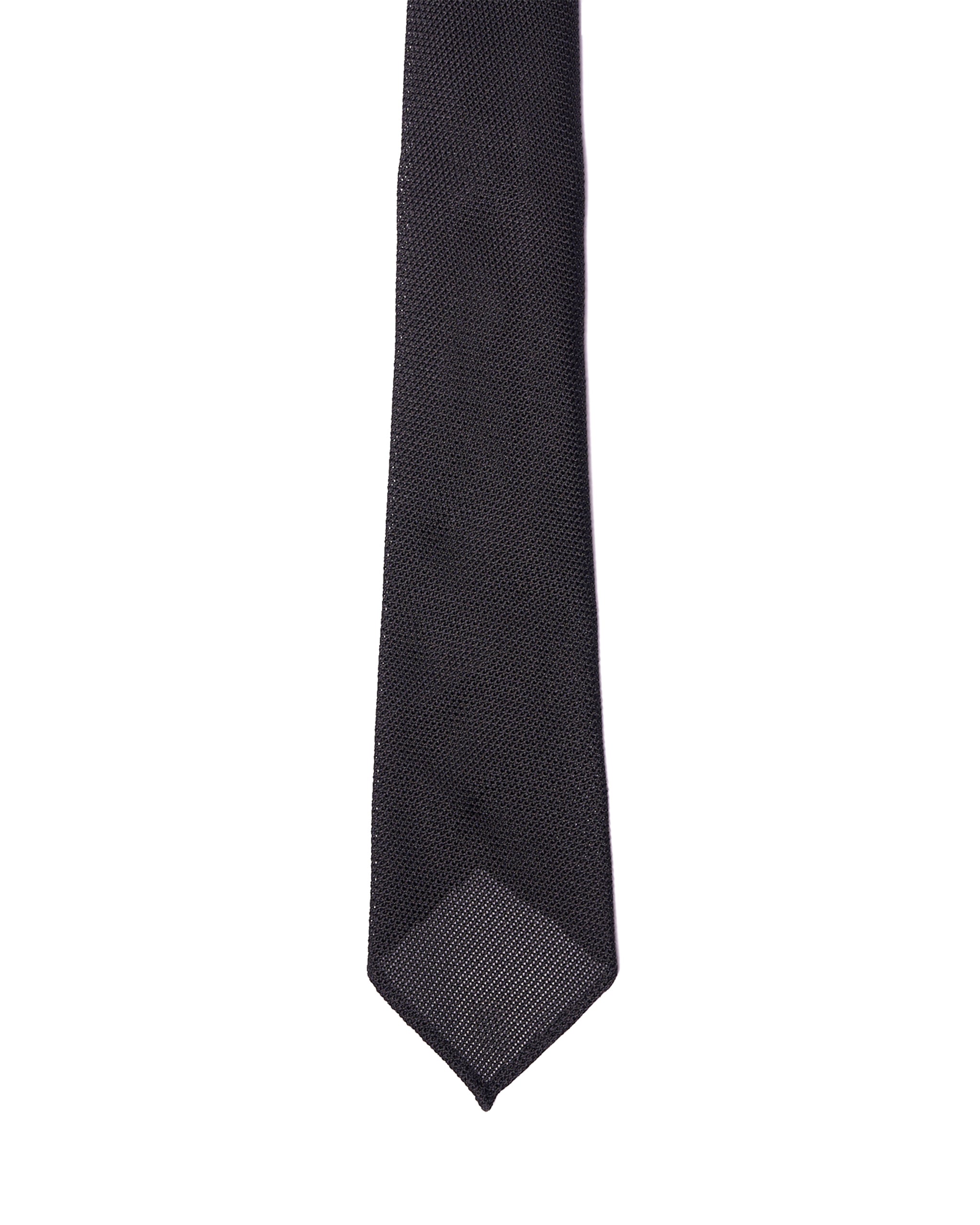 Grenadine tie - 7 Fold - Black fine weave