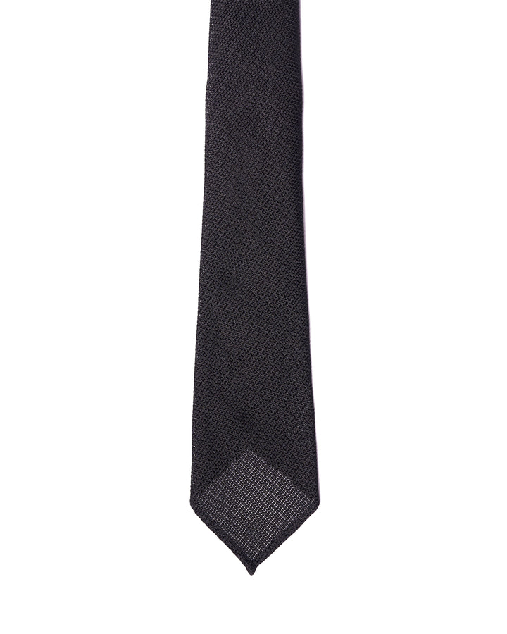 Grenadine tie - 7 Fold - Black fine weave