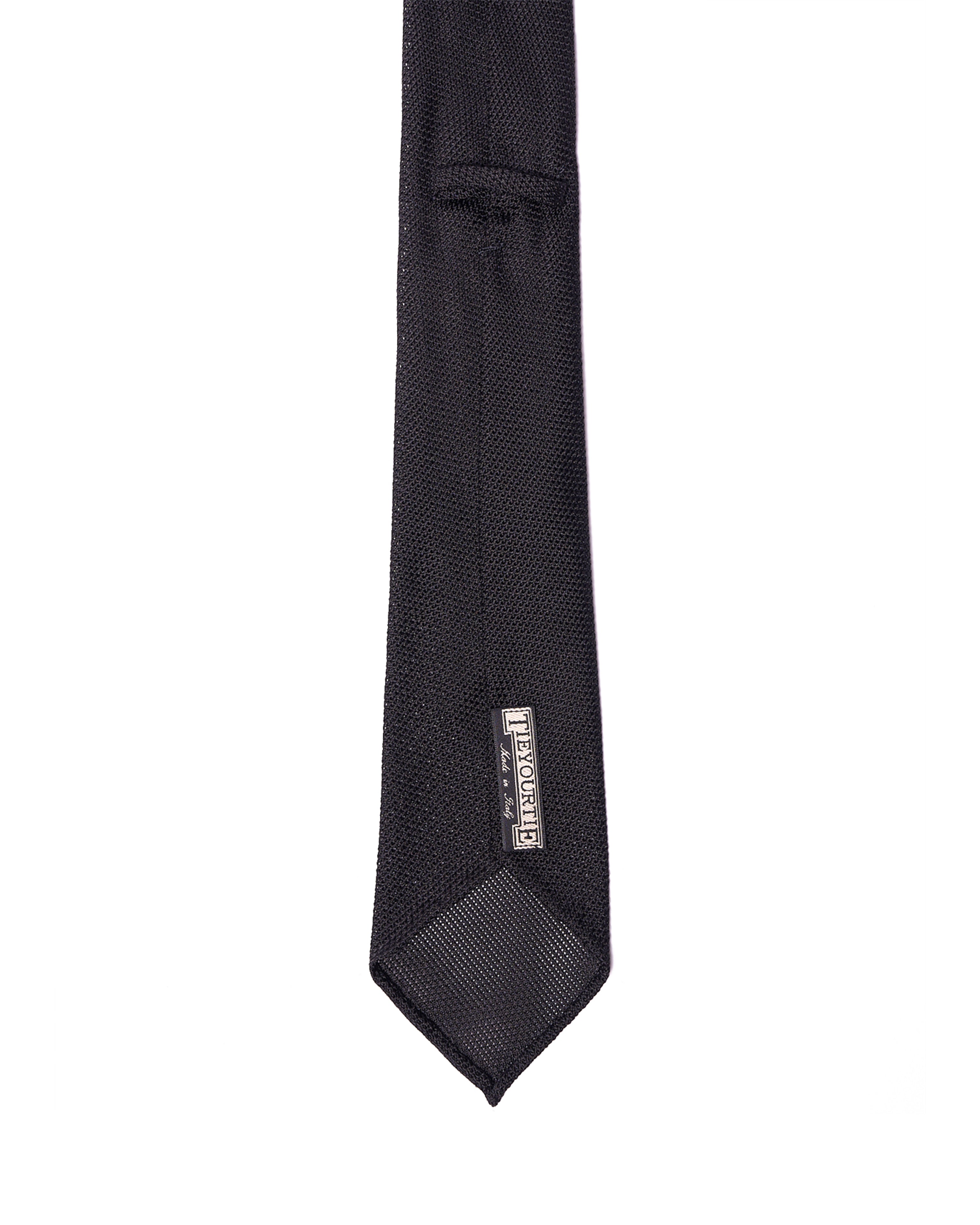 Grenadine tie - 7 Fold - Black fine weave