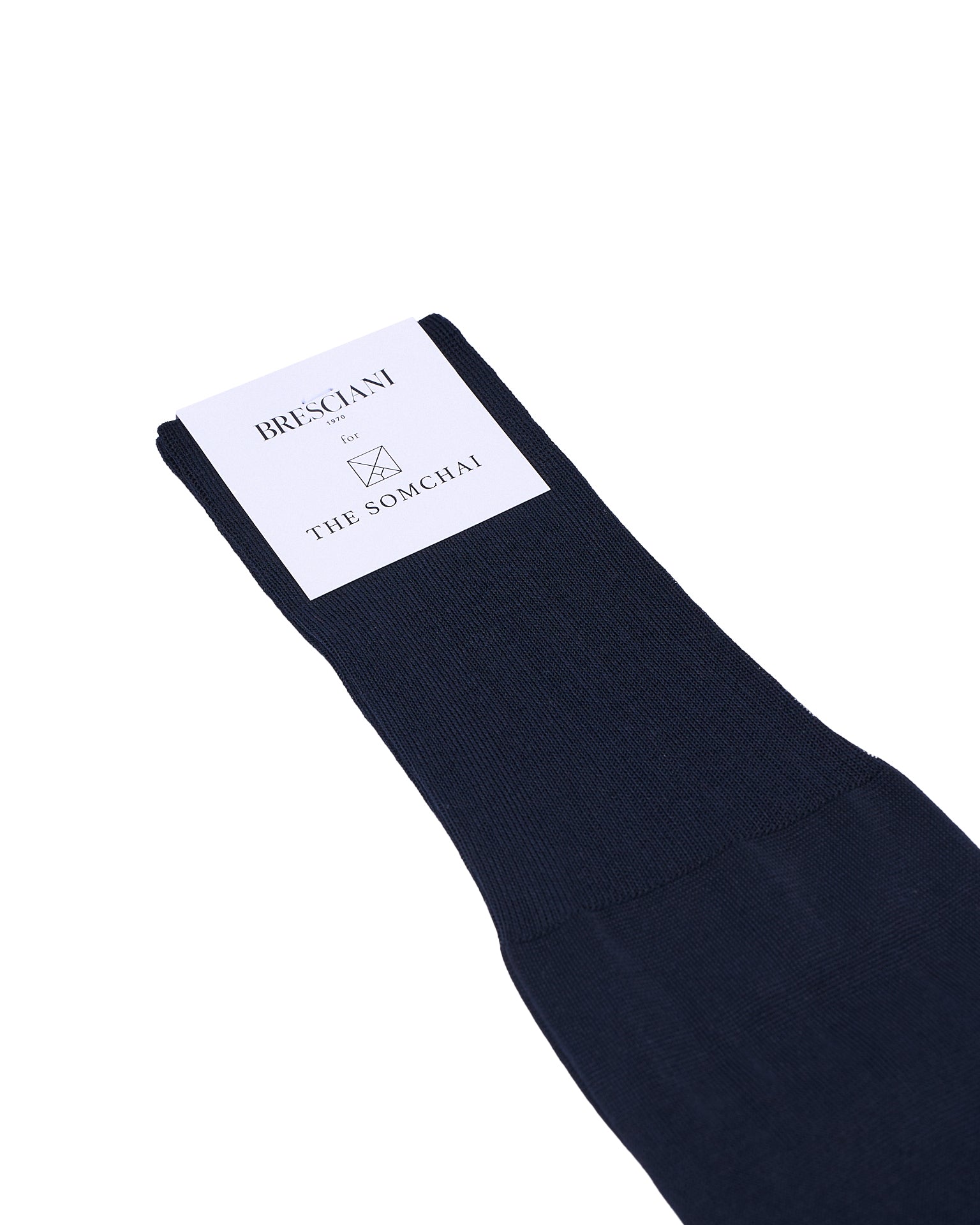 Knee length socks - Plain cotton  - Blu