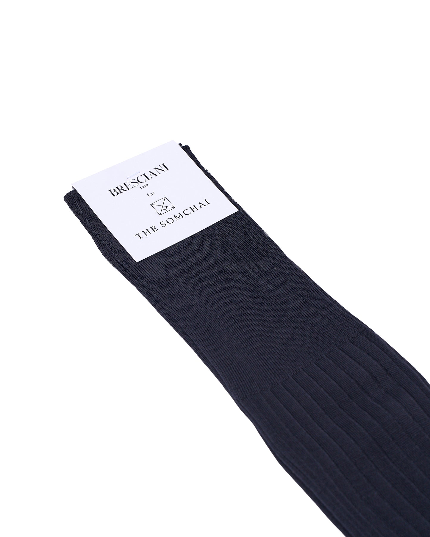 Knee length socks - Ribbed cotton  - Antracite