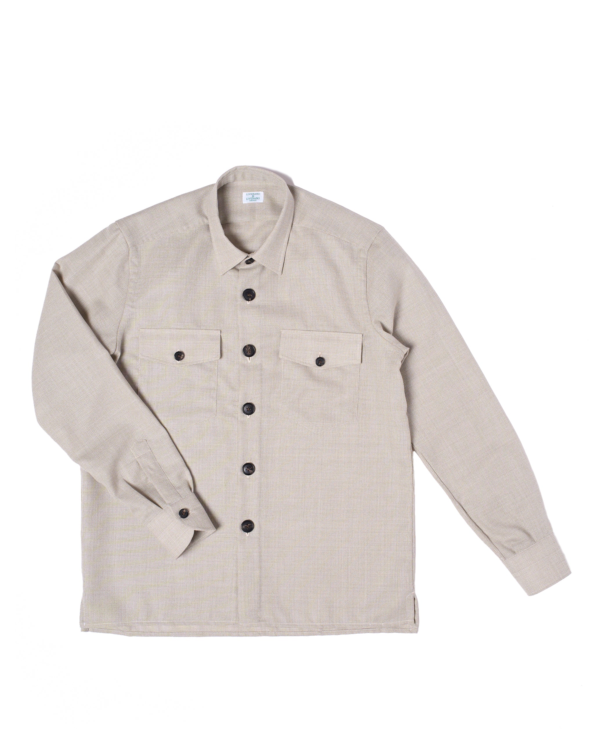 Shirt jacket - Wool - Melange grey hopsack