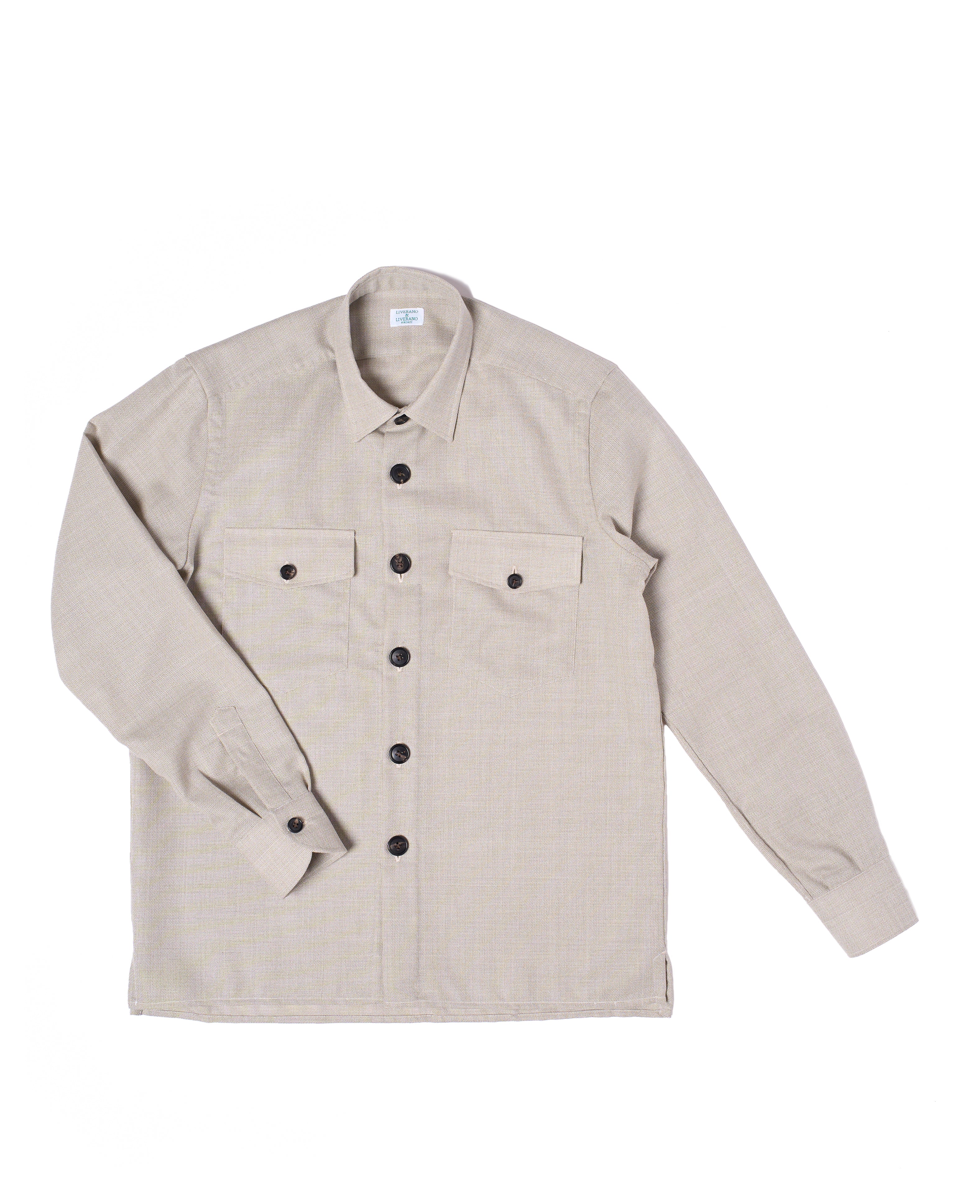 Shirt jacket - Wool - Melange grey hopsack