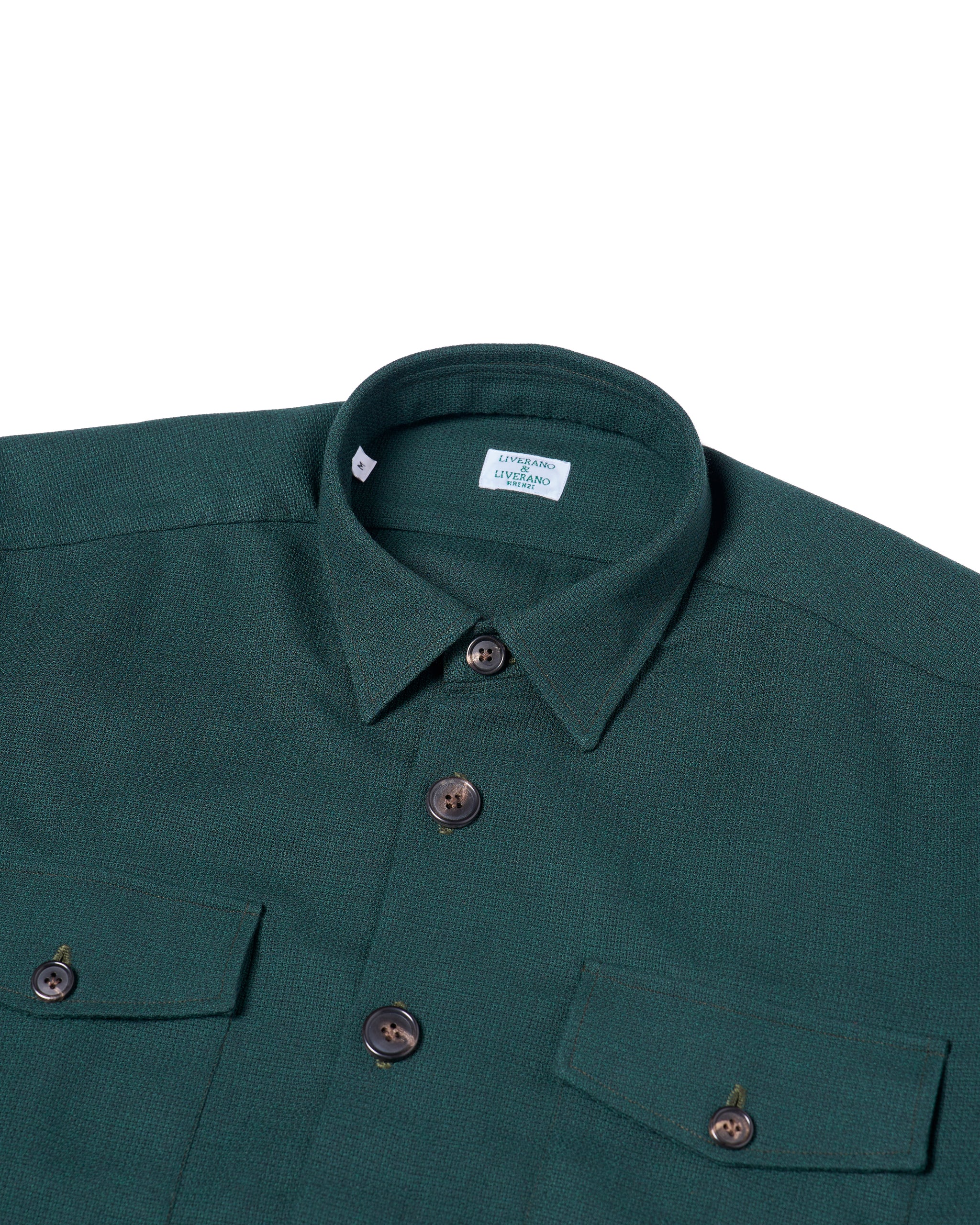 Shirt jacket - Wool - Racing green hopsack