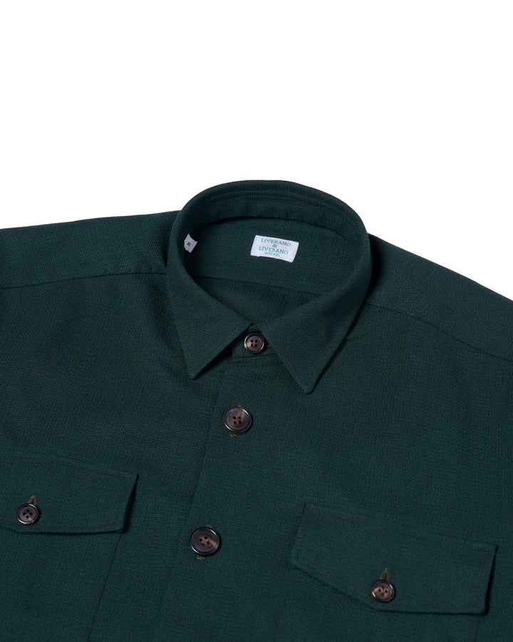 Shirt jacket - Wool - Racing green hopsack