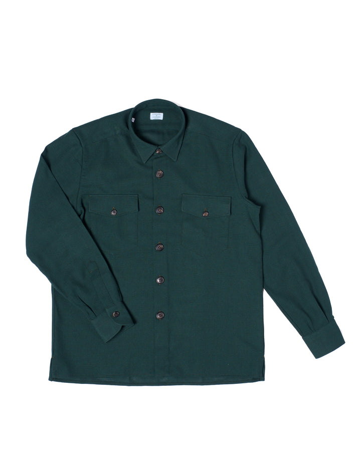 Shirt jacket - Wool - Racing green hopsack