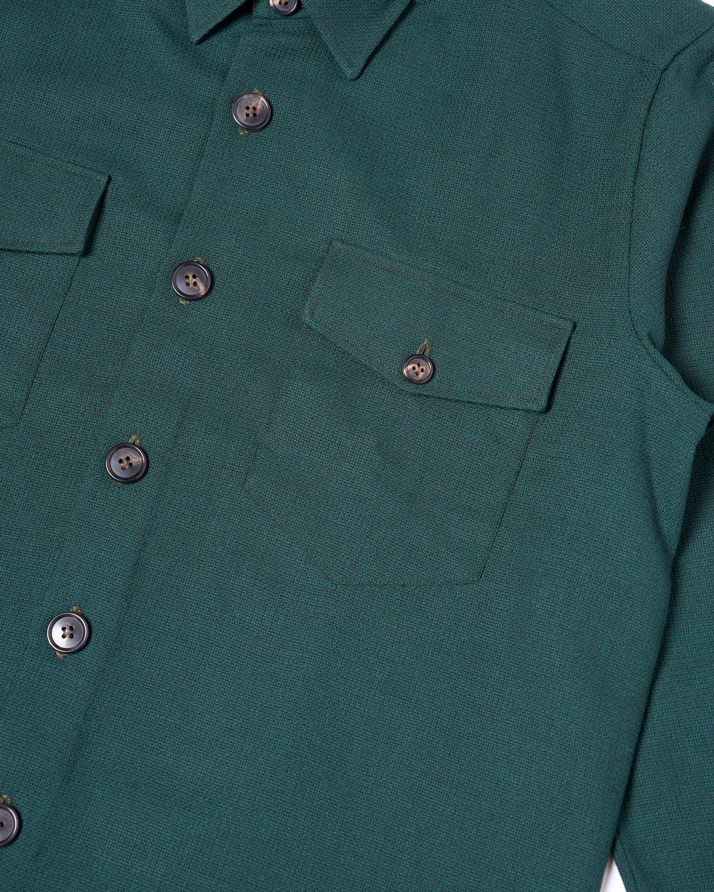 Shirt jacket - Wool - Racing green hopsack