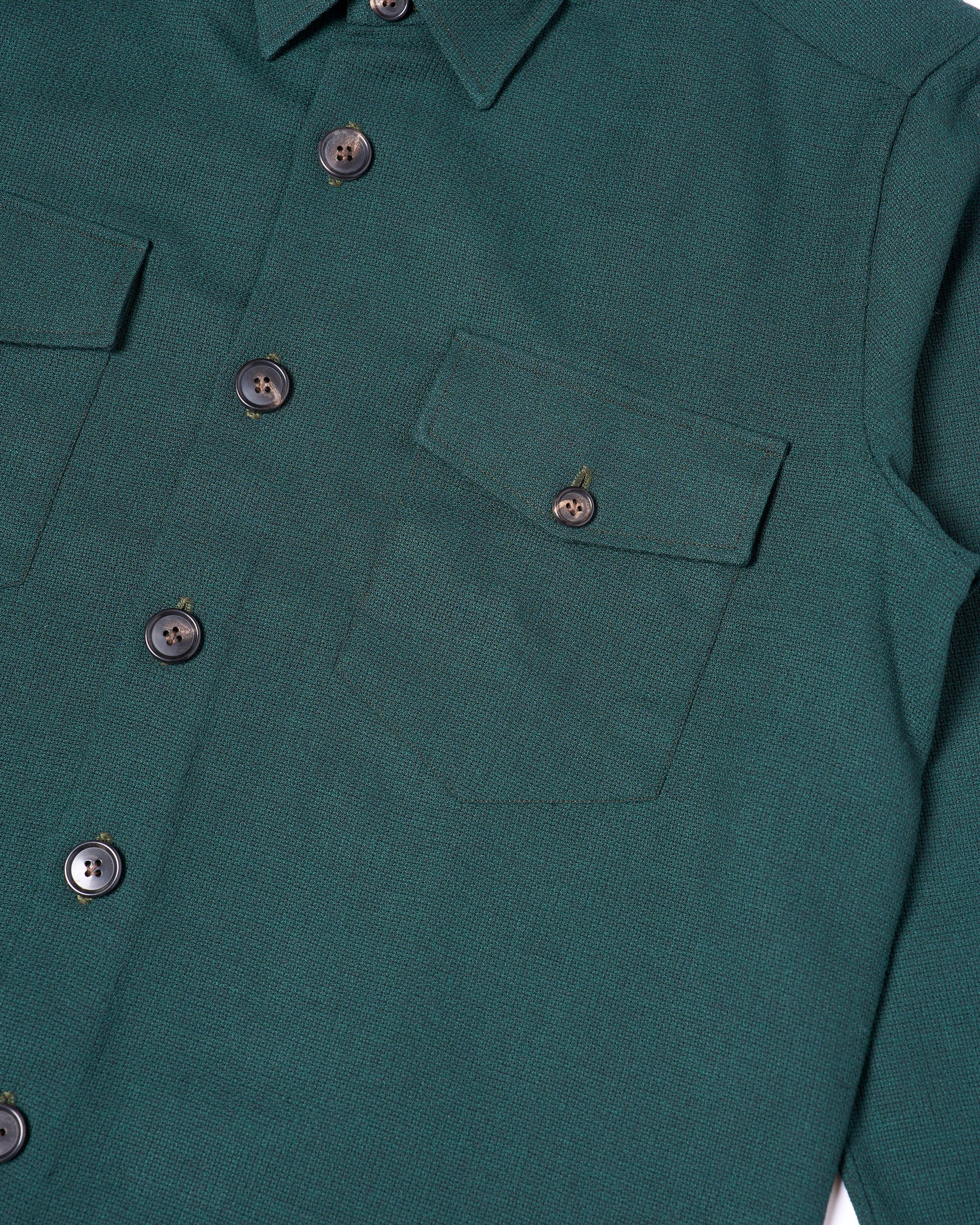 Shirt jacket - Wool - Racing green hopsack