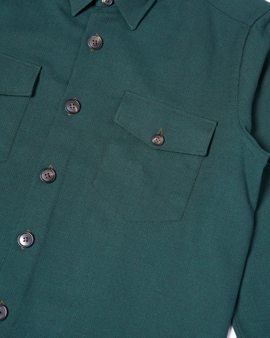 Shirt jacket - Wool - Racing green hopsack