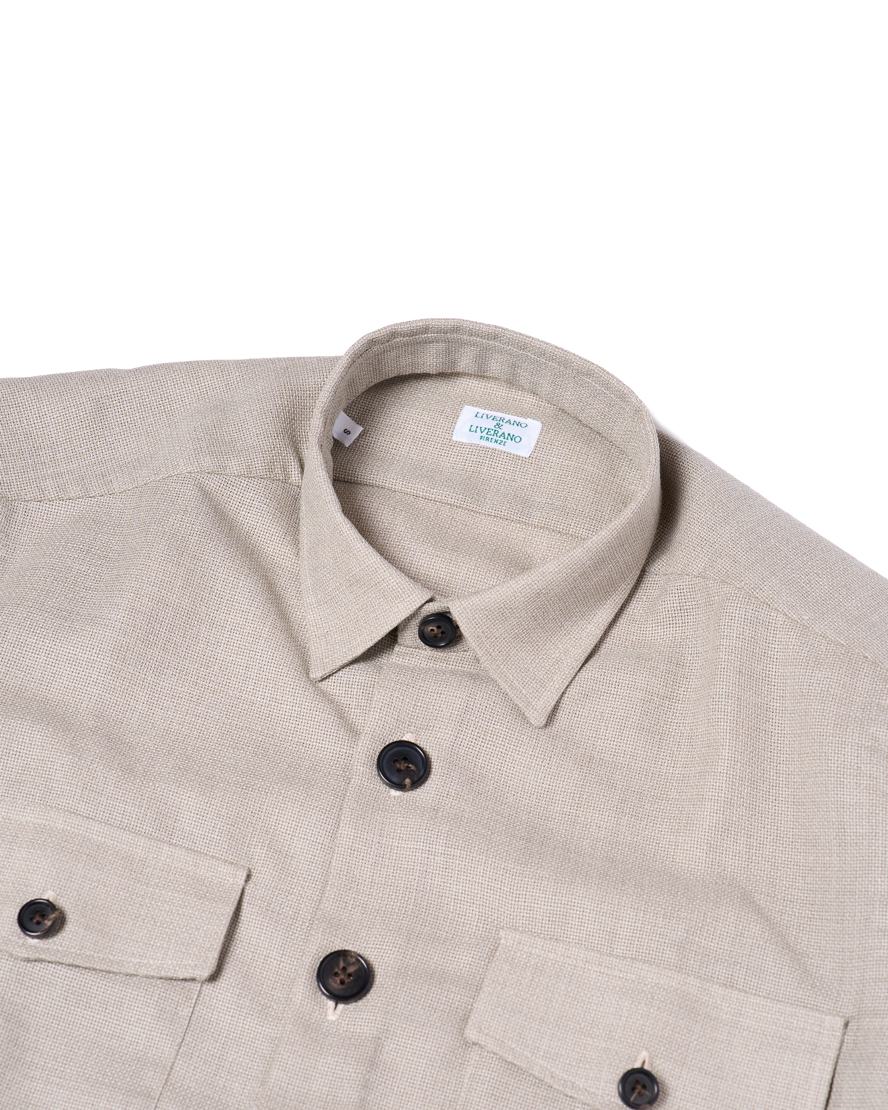Shirt jacket - Wool - Melange grey hopsack