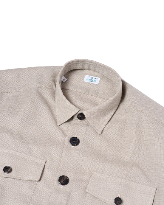 Shirt jacket - Wool - Melange grey hopsack