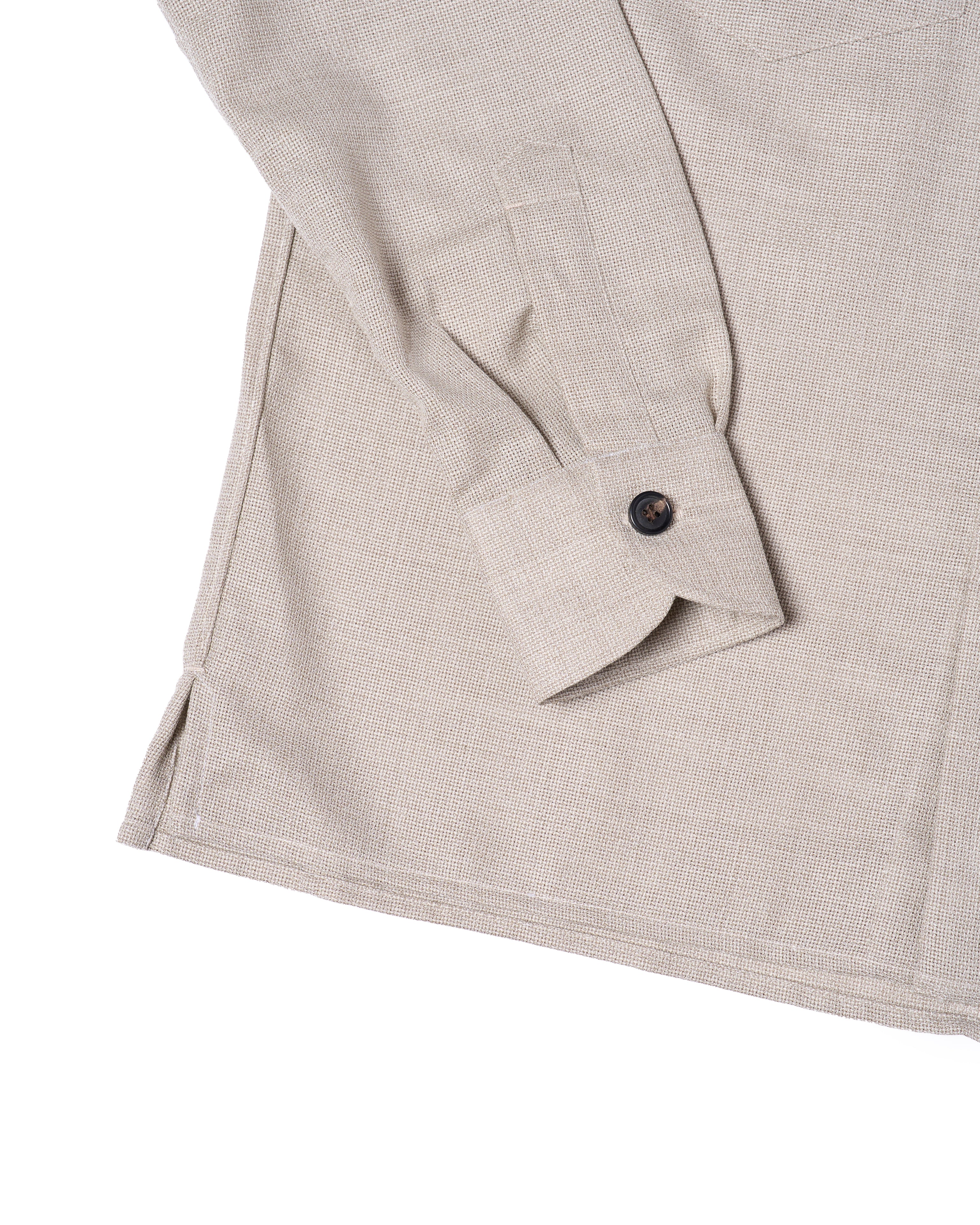 Shirt jacket - Wool - Melange grey hopsack