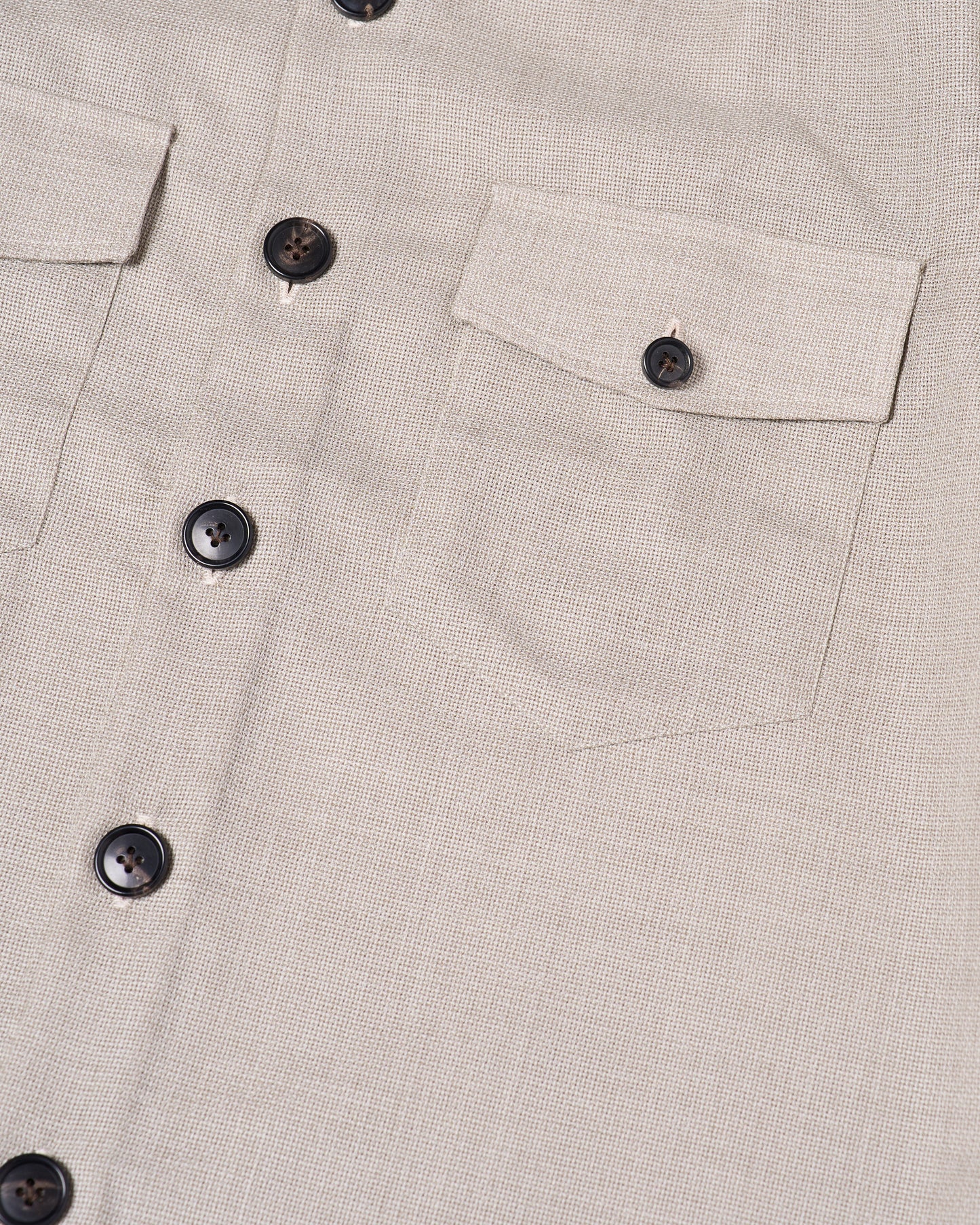 Shirt jacket - Wool - Melange grey hopsack
