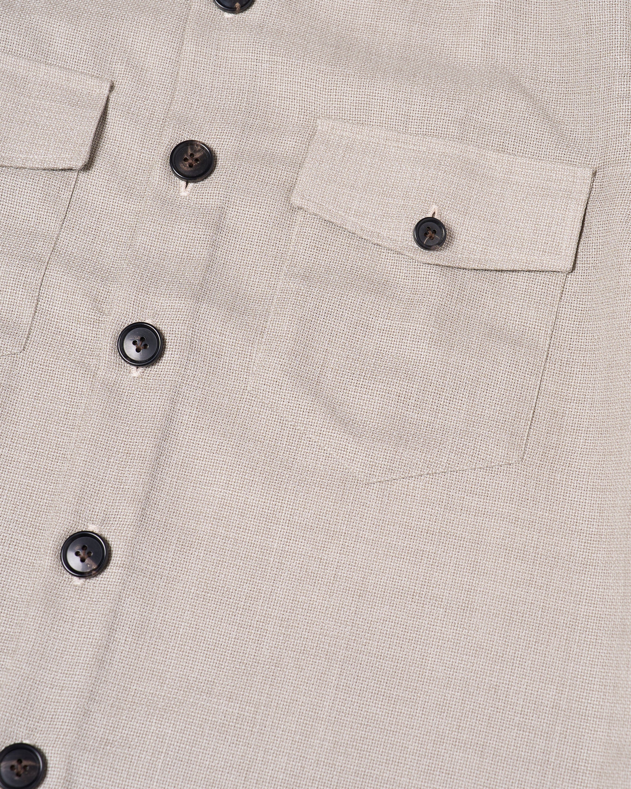 Shirt jacket - Wool - Melange grey hopsack