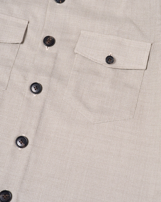 Shirt jacket - Wool - Melange grey hopsack
