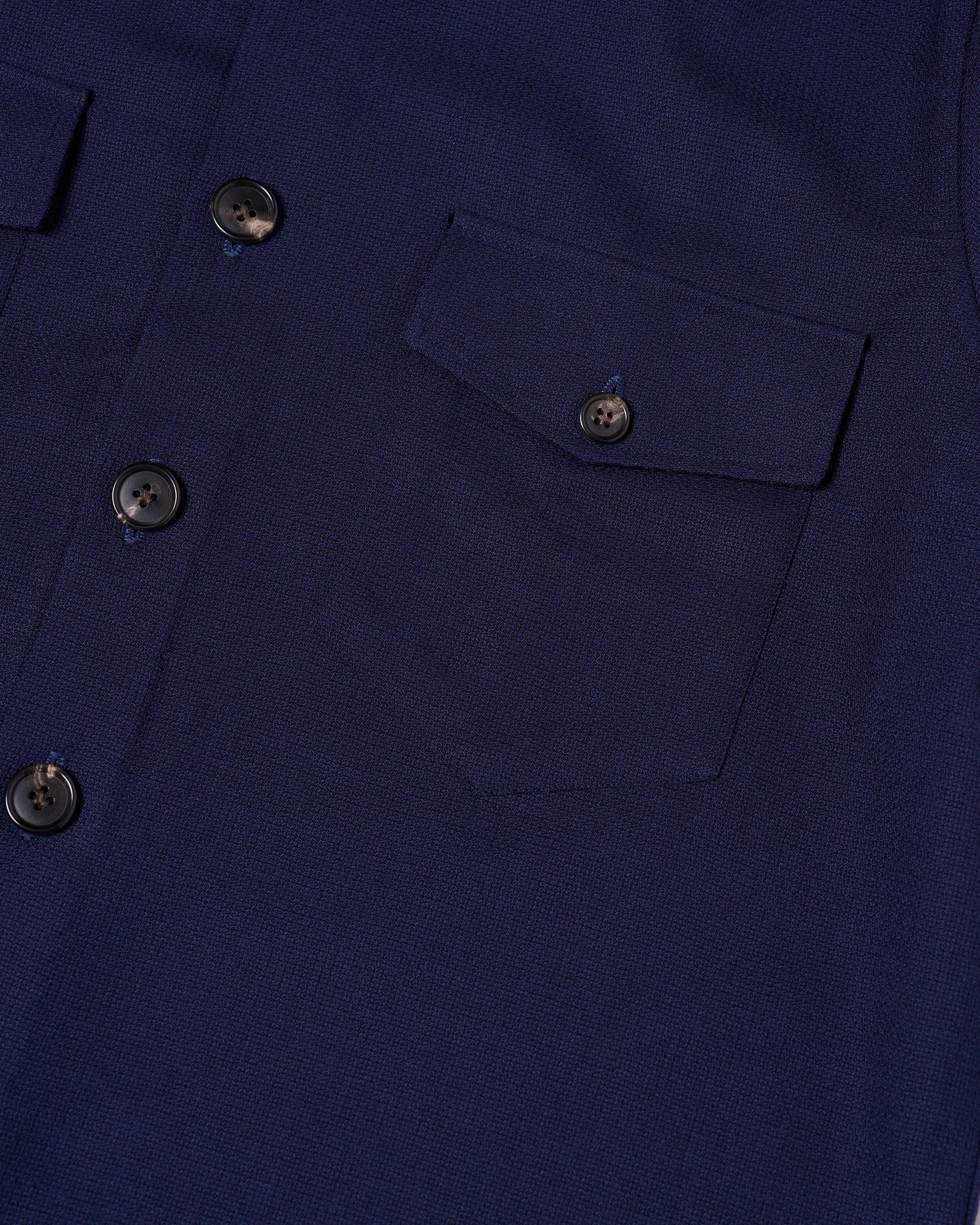 Shirt jacket - Wool - Navy blue hopsack