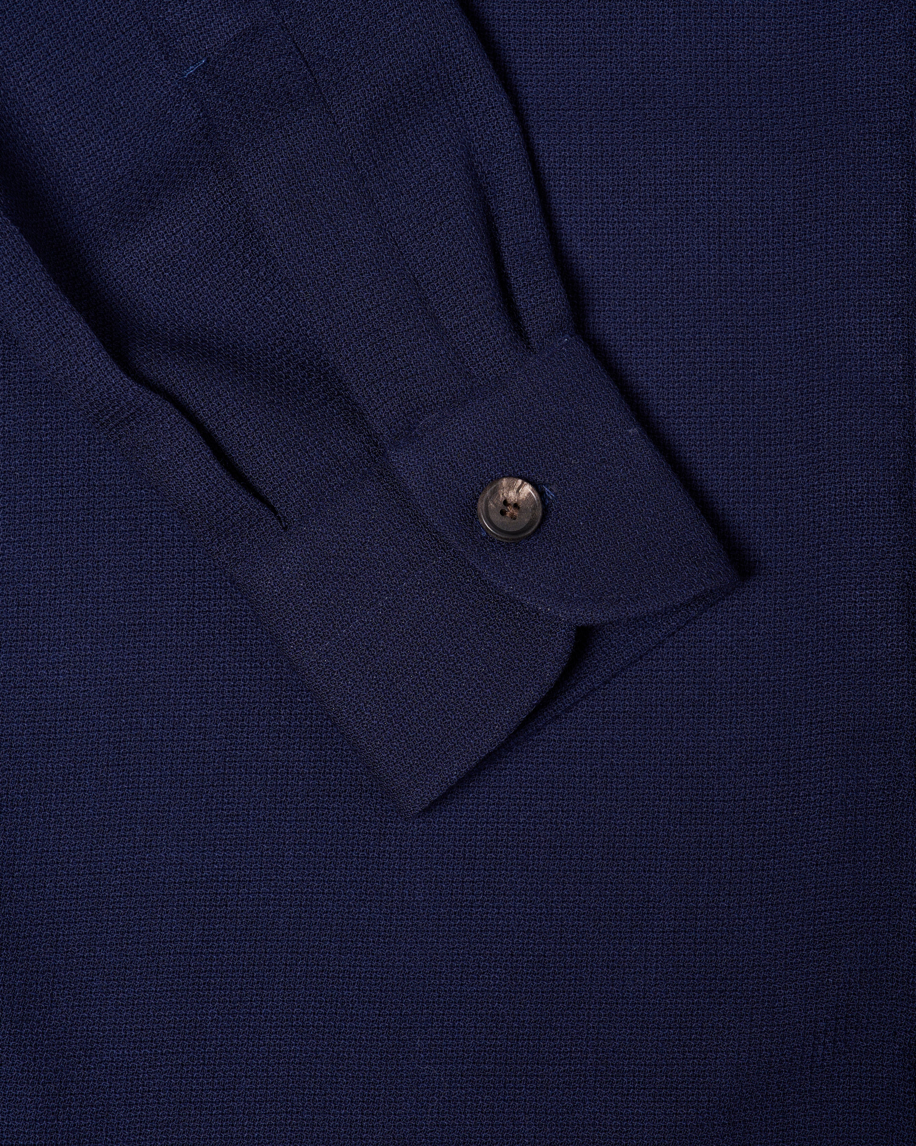 Shirt jacket - Wool - Navy blue hopsack