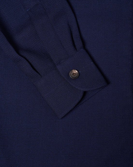Shirt jacket - Wool - Navy blue hopsack