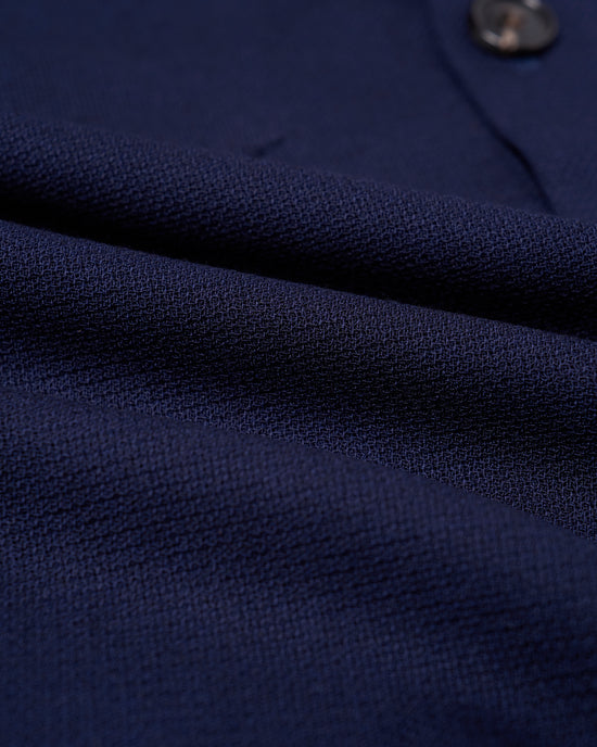 Shirt jacket - Wool - Navy blue hopsack