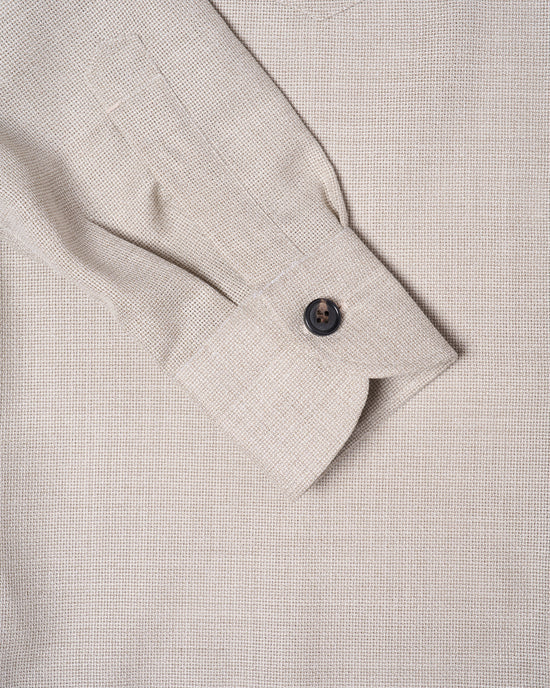 Shirt jacket - Wool - Melange grey hopsack